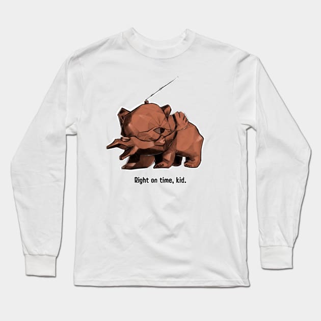 Mr. Grizz Greeting Long Sleeve T-Shirt by amiibler